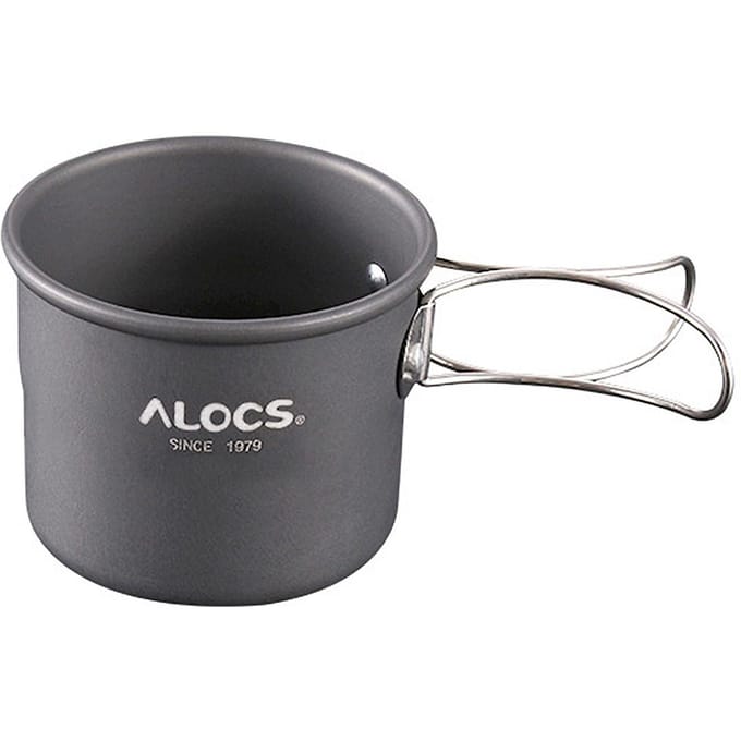 Tasse à eau/Mug à café portable en aluminium pour camping extérieur avec poignée pliable gris