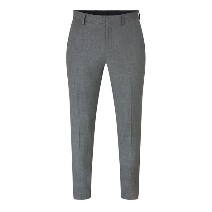 Hugo Mannen Patroon Rechte Pantalon (Grijs)