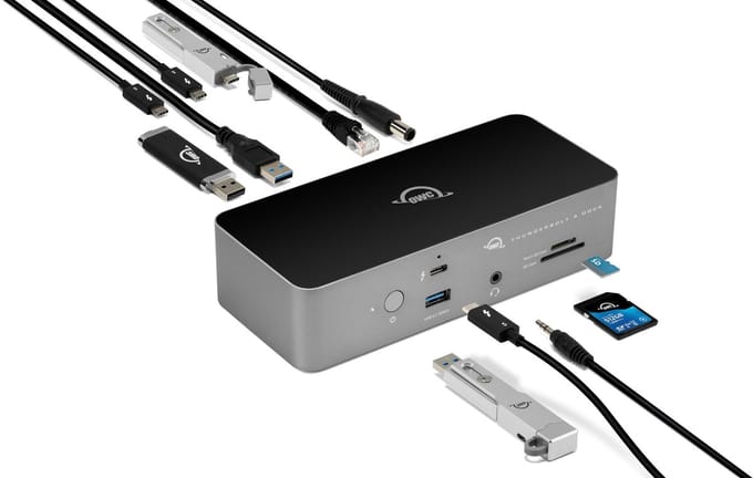 OWC 11-Port Thunderbolt 5 Dock - 4x TB5, 3x USB-A, 1x Ethernet, 1x Audio, 2x SD reader - 2.5GB