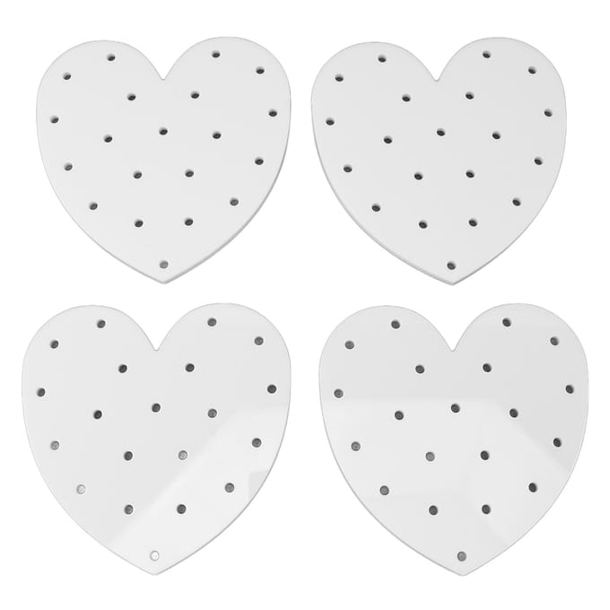 4 Pièces Support à Cake Pops 20 Trous Forme Cœur Rustique Acrylique Présentoir Sucettes Support pour Mariage white