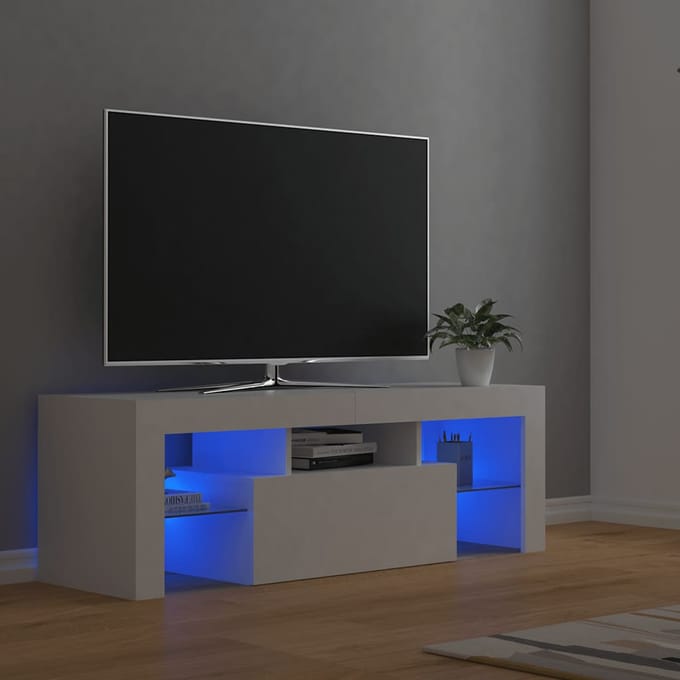vidaXL - Tv-meubel - met - LED-verlichting - 120x35x40 - cm - wit