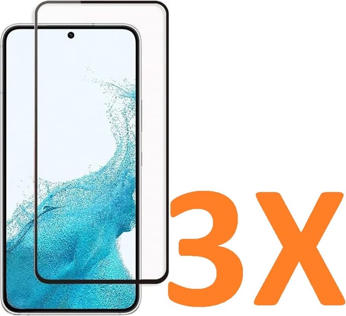 Screenprotector Glas - Volledige Dekking Scherm Tempered Glass Screen Protector - 3x Geschikt voor: Samsung Galaxy S22