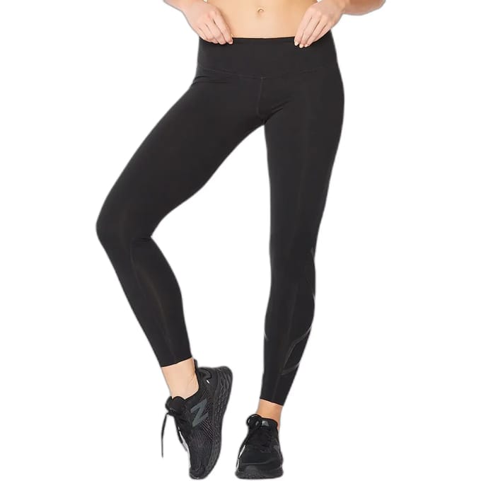2XU Ignition Mid-Rise Comp Tights Dames - Sportbroeken - zwart/grijs - Vrouwen