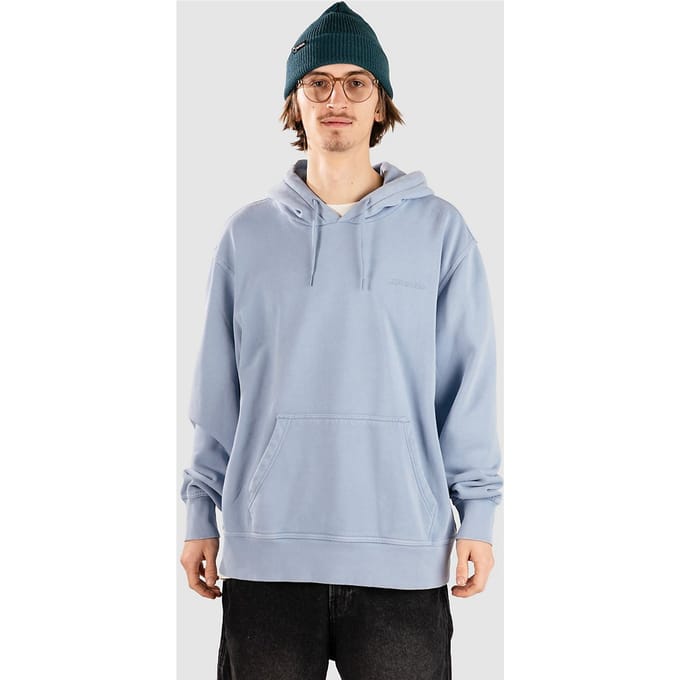 Hoodie met labelstitching en kangoeroezak