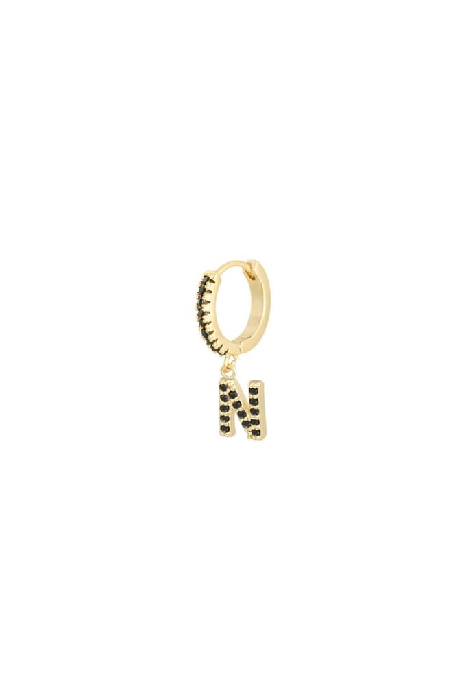 Oorbellen Letter N Zwart Copper