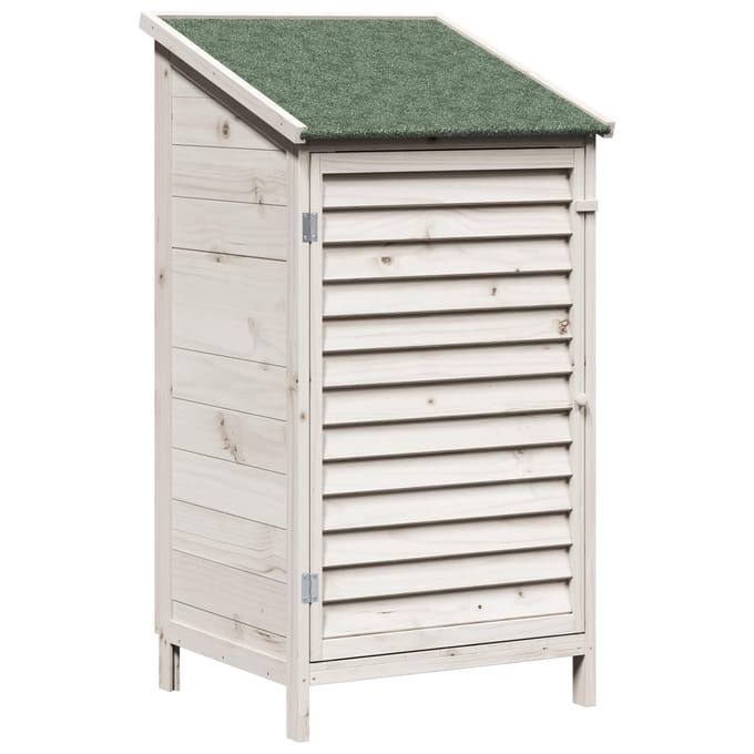 vidaXL - Tuin - Shed - Wit - 59,5 - x - 56 - x - 113,5 - cm - Massief - Vurenhout