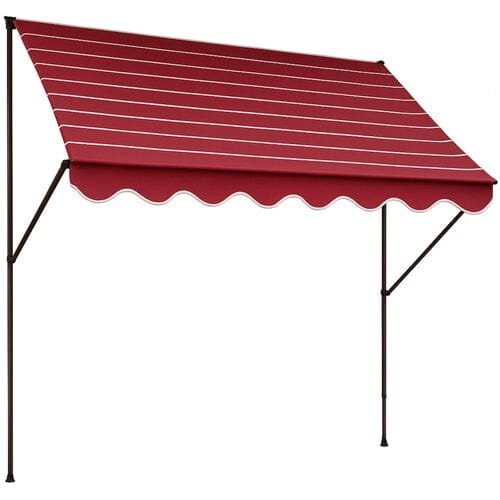 ANGERER Klemluifel (bordeaux, krijtstreep beige, 250 cm breit)
