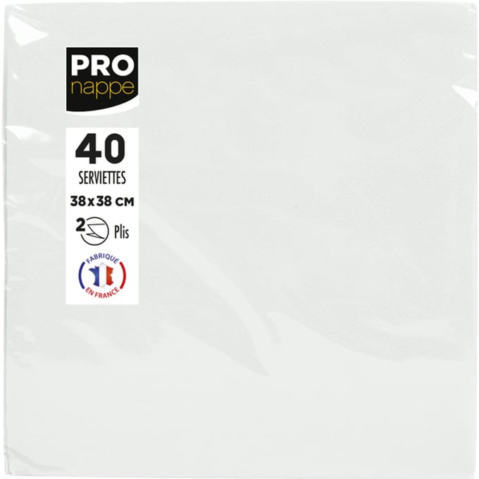 Servet Pronappe 1/4 vouw 2-laags 380x380mm 40 vel wit