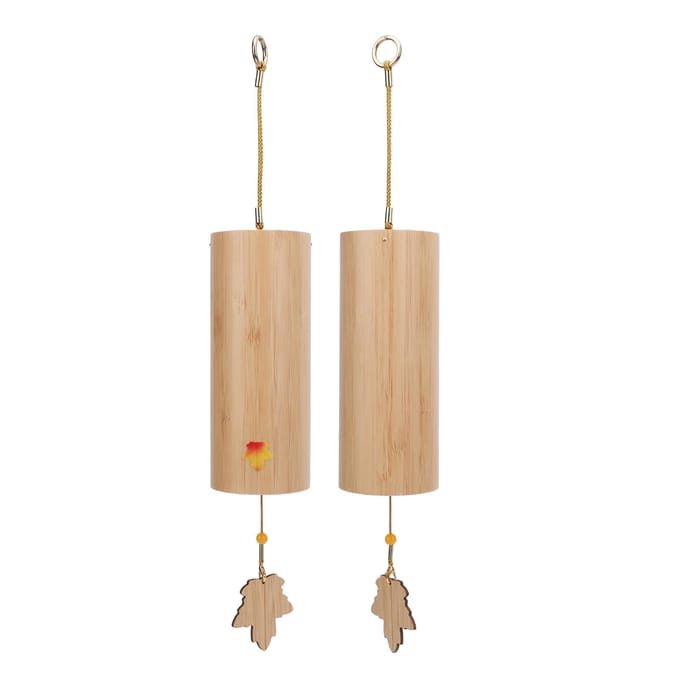 Windgong Hout Multifunctionele Klok Ontspanning Decor voor Tuin Balkon en Huis beige