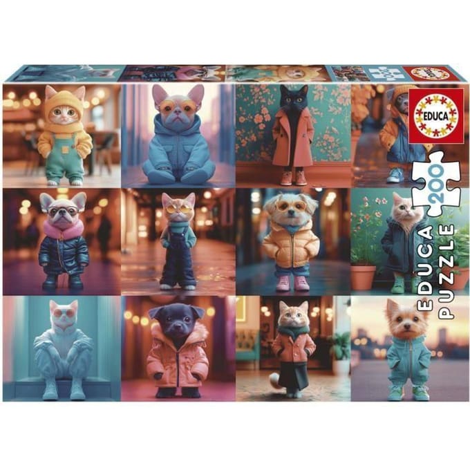 Educa - legpuzzel- Fashion Animals 200 stukjes