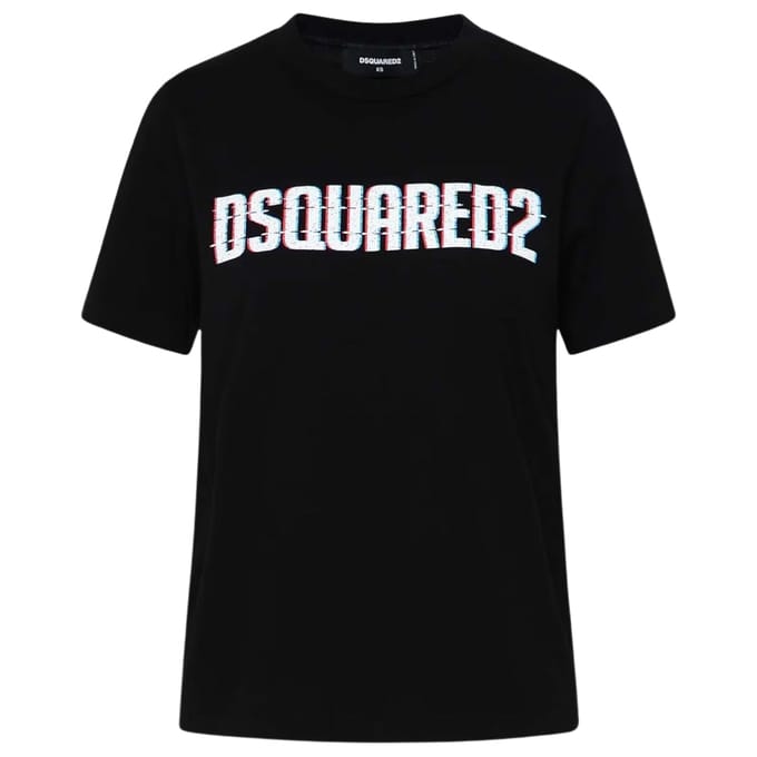 Dsquared2 T-shirt Met Logo-opdruk En Ronde Hals, Zwart