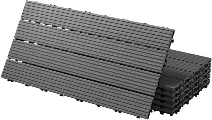 Terrastegels 60 x 30 cm, set van 6 stuks voor 1 m², antraciet, van WPC