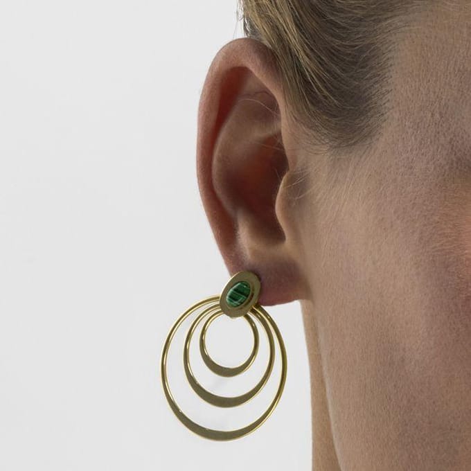 Luxenter Oorbellen met 18k goudkleurige Malachiet - Hask
