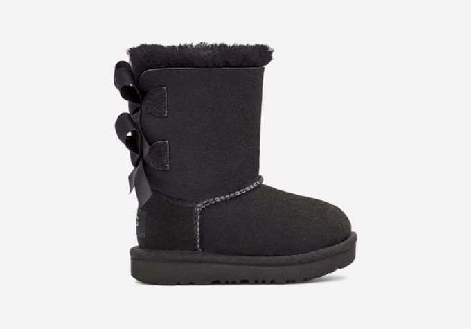 UGG® Bailey Bow II for Kids in Black, Size 11, Twinface/Polyester/Wool