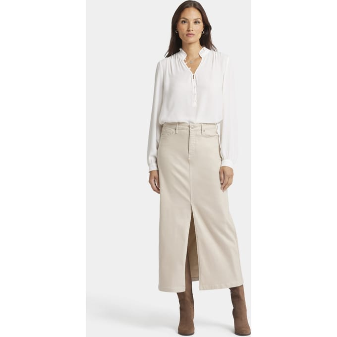 Hoge Taille Lange Rok Met Centraal Voor Sleuf