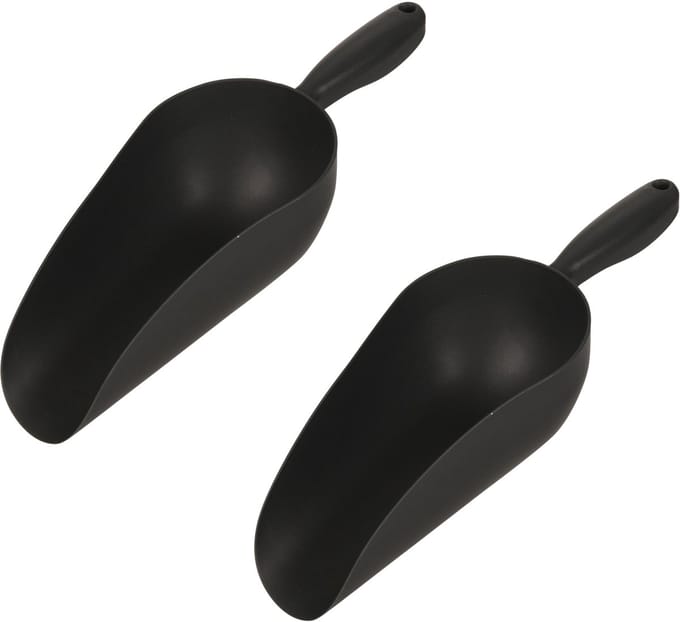 Pro Garden Multischep - 2x - kunststof - donker grijs - handschep - schepje - 33 cm