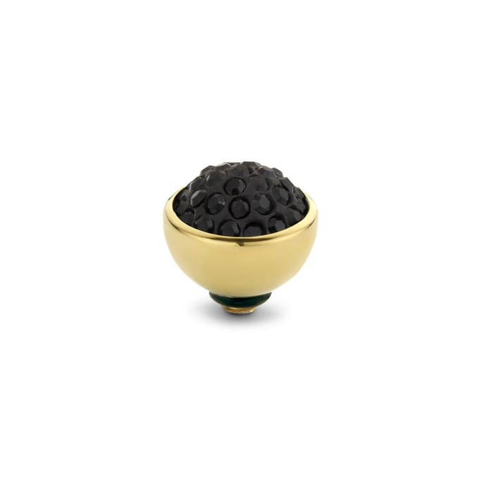 Melano Twisted Shiny Steentje Jet Black | Goud