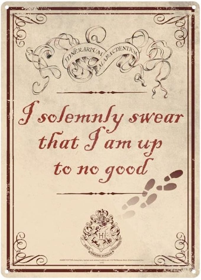 Harry Potter - I solemnly swear that I'm up to no good Small Tin Sign
