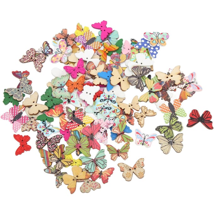 100 Stuks Vlinderknopen Kleurrijk Cartoon Duurzaam Schattig DIY Accessoires voor Naaien Knutselen