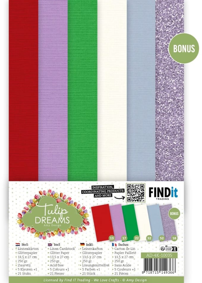 Linen Cardstock Pack - Amy Design - Tulip Dreams - 4K