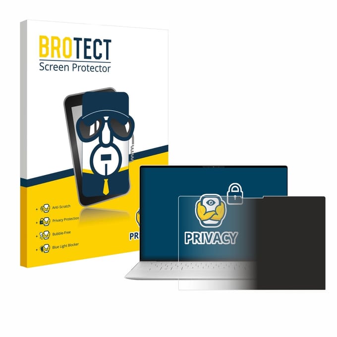 BROTECT - privacy screenprotector voor Dell XPS 13 9340 2024 - Folie Beschermfolie Blauwlichtfilter