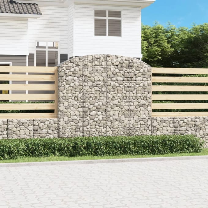 vidaXL - Schanskorf - gewelfd - 200x50x180/200 - cm - gegalvaniseerd - ijzer