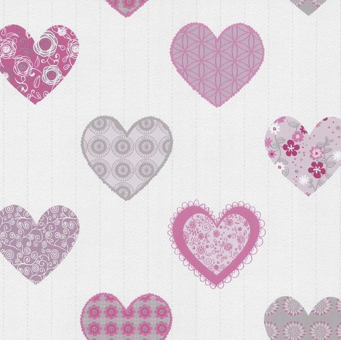 Dutch Wallcoverings papierbehang harten - roze/grijs