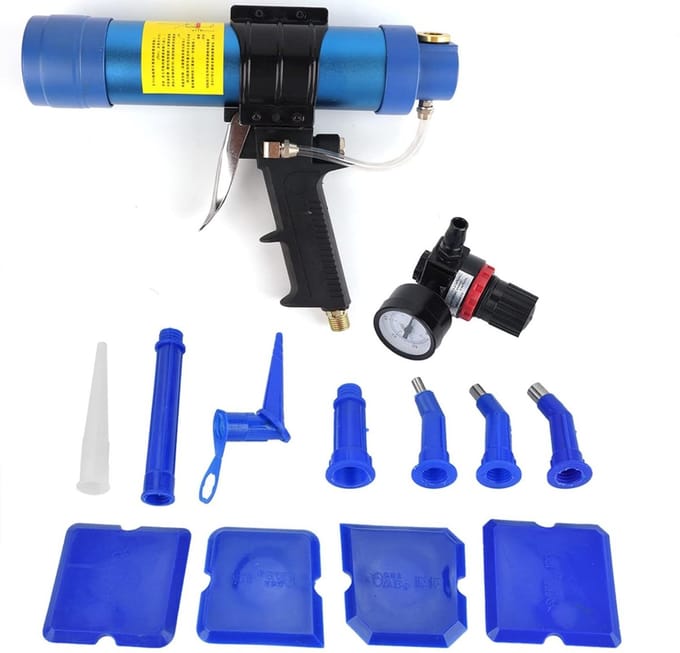 Kitpistool - Kitspuit Tool - Afwerking Kit - Anti-lek Ventiel - 310ML - Grijs