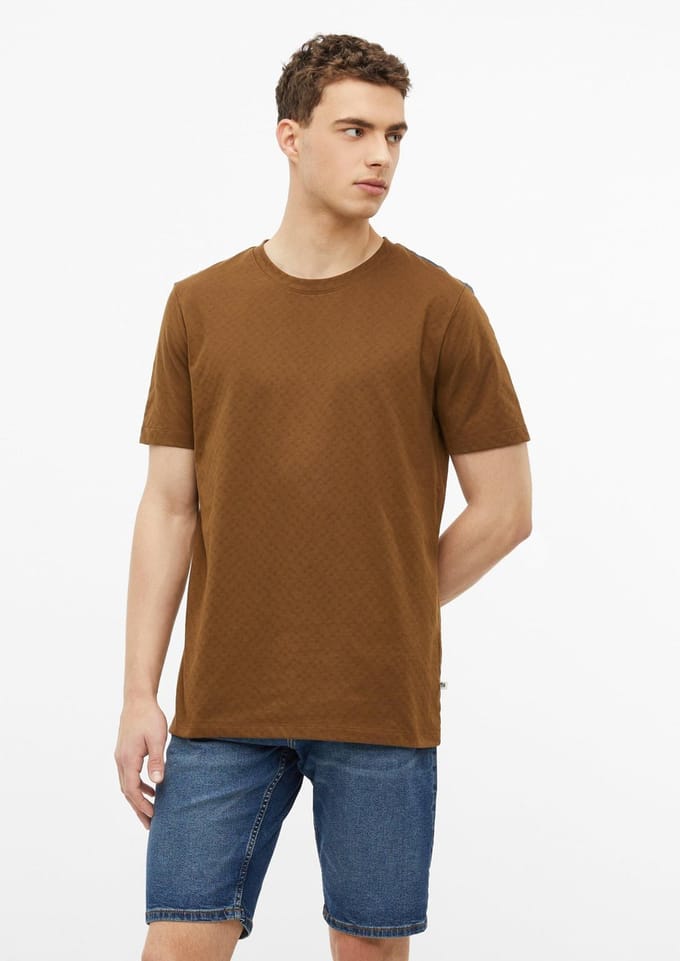 s.Oliver - male - T-shirt met jacquardstructuur
