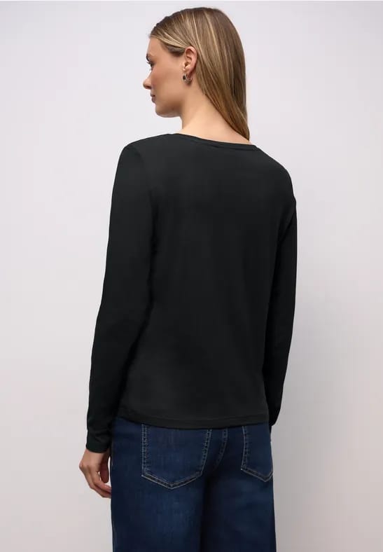 Basic shirt met ronde hals