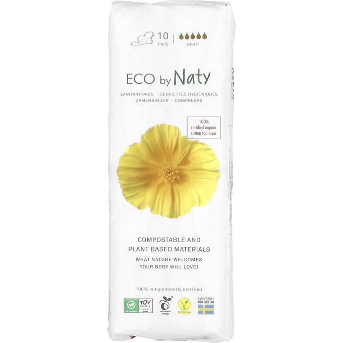Naty, serviette hygiénique, nuit, 10 Serviettes