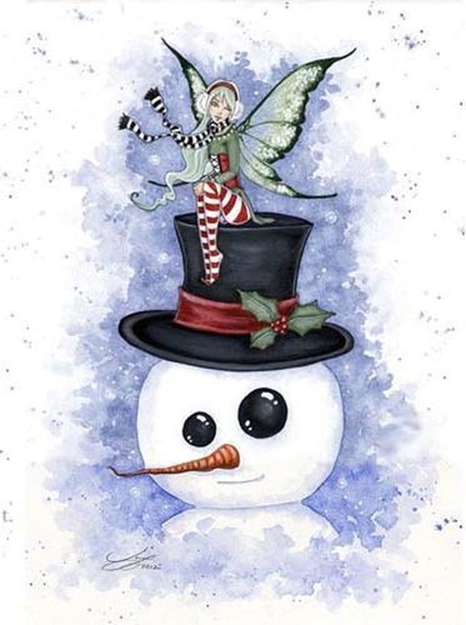 Amy Brown Kerstkaart Frost Friends