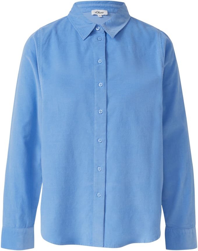 s.Oliver - female - Blouse van fijn ribfluweel met overhemdkraag
