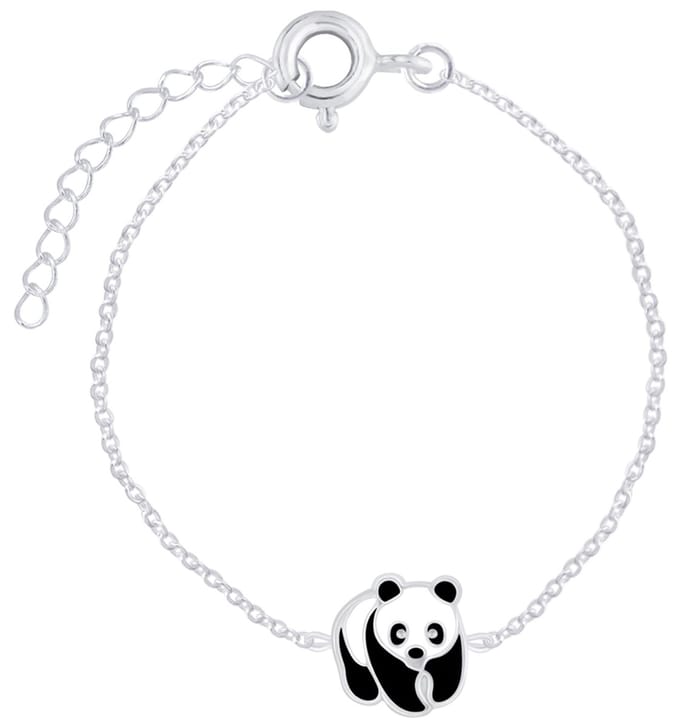 Joy|S - Zilveren panda armband - 14 cm + 3 cm - voor kinderen
