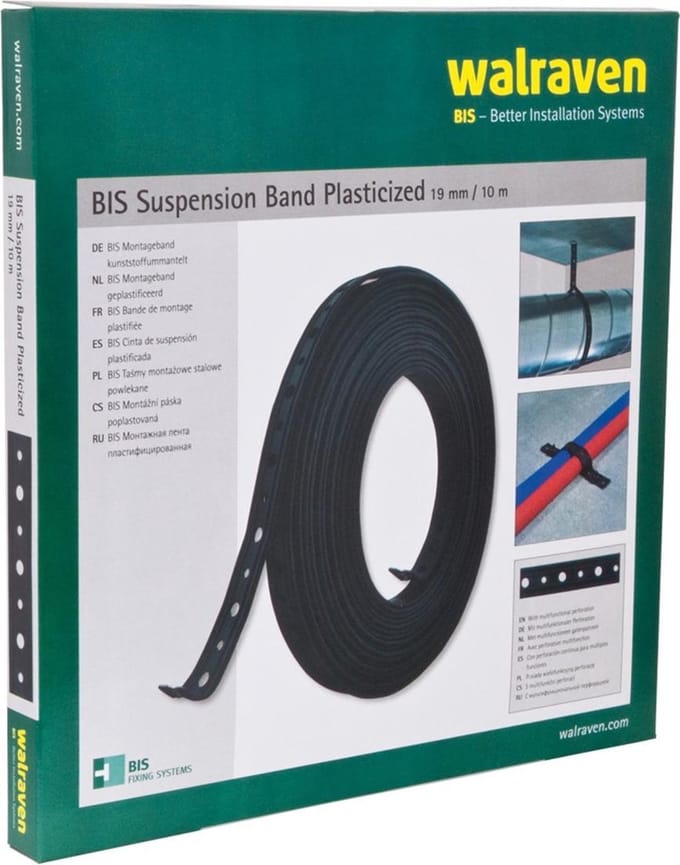 Walraven montageband 19mm staal met pvc - rol 10m
