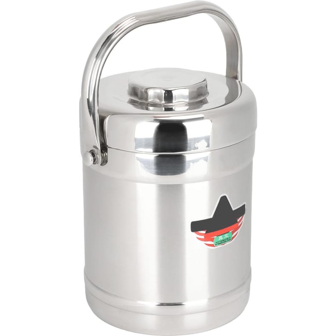 1.8L Rechte Vorm Dubbelwandig Vacuüm Geïsoleerde Lunchbox Roestvrij Staal Warme Voedselcontainer white