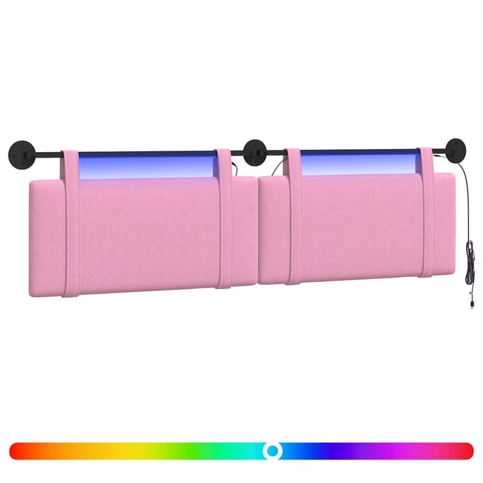vidaXL - Hangend - hoofdbord - Roze - Stof