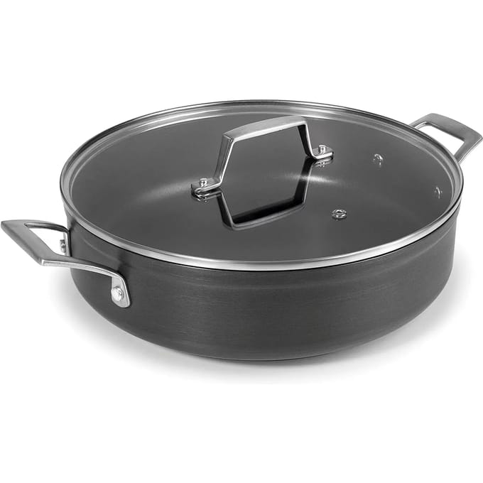 Ronde koekenpan met geanodiseerd aluminium deksel Lacor 28x8 cm