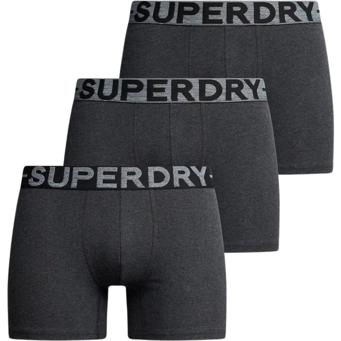 Superdry BOXER TRIPLE PACK Heren Onderbroek - Raven Black Marl