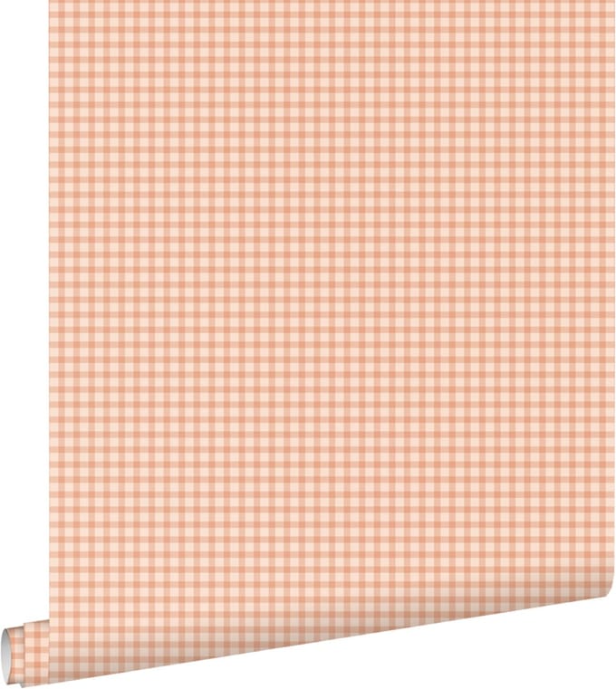 ESTAhome behang ruitjes oranje - 50 x 900 cm - 131640