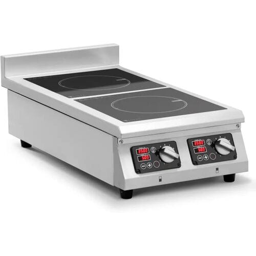 Inductiekookplaat - 2 x 28 cm - 60 tot 240 °C - 230 V - timer - Royal Catering RCIC-3002T