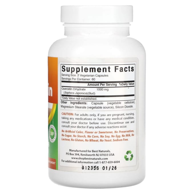 Quercetine, Plantaardige Capsules 120 (500 mg per capsule)