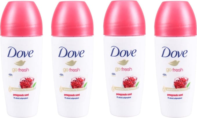 Dove Deo Roller - Go Fresh Granaatappel - 4 x 50 ml