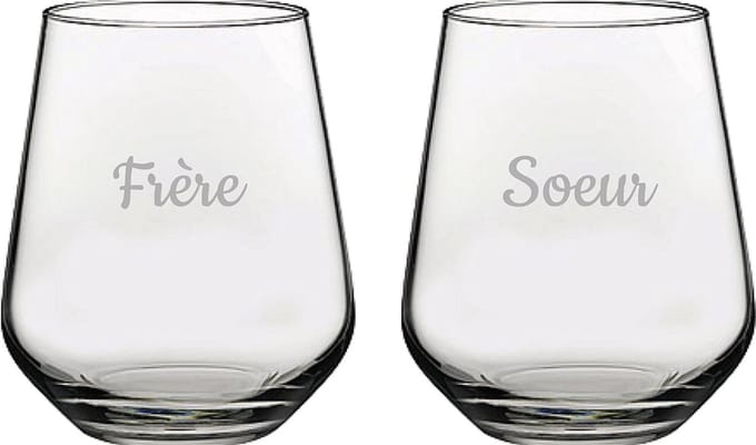 Drinkglas gegraveerd - 42,5cl - Frere & Soeur