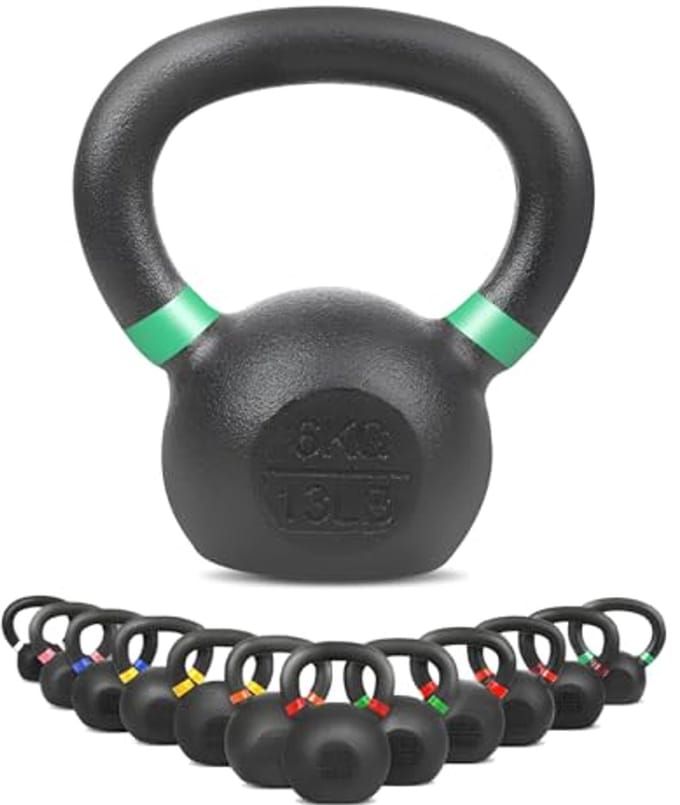 Kettlebell - Kogelhalter - Krachttraining Thuis - Massief Gietijzer - 4 kg - Zwart
