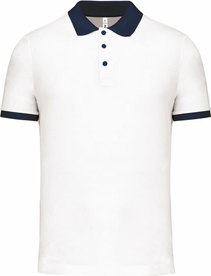 Proact Poloshirt Sport Pro premium quality - wit/navy - mesh polyester stof - voor heren L