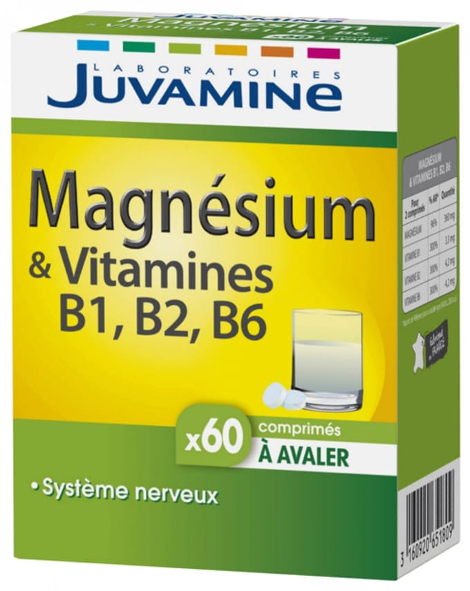 Juvamine Magnesium en Vitamine B6 B2 B1 60 Tabletten