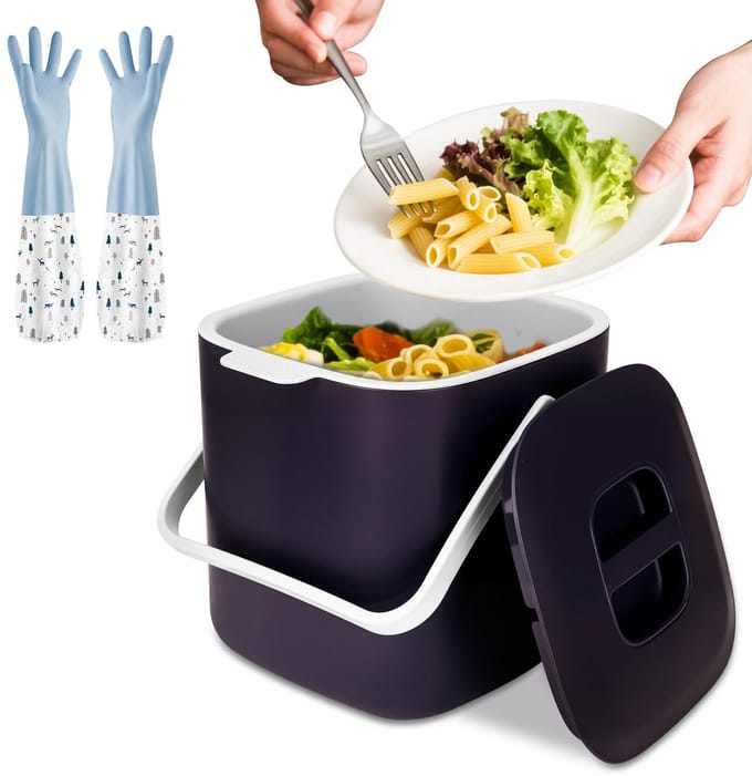 Unyqoos® Stijlvolle en compacte compostemmer voor eenvoudig keukenafvalbeheer