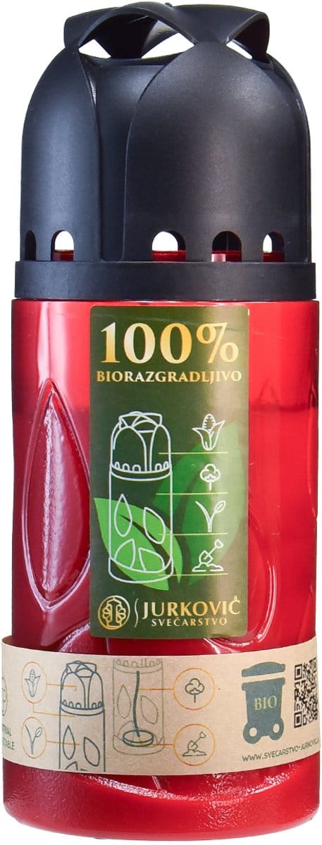 Grafkaars Rood ICP Composteerbare Herdenkingskaars H20cm