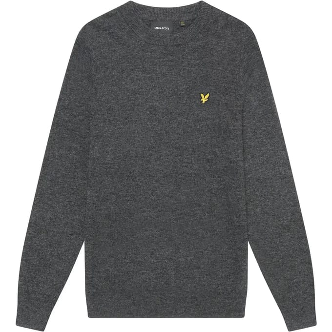 Ronde hals trui van lamswol Lyle & Scott Blend